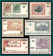 Papúa Nueva Guinea #389 - 394 1973 Serie completa Nueva NH  "75 años del sello de Papua"