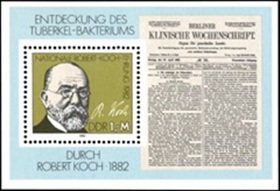 Alemania, Republica Democrática #2248  1982 "Robert Koch, centenario del descubrimiento de la bacteria de la tuberculosis"