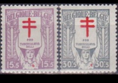 BÉLGICA #B53- B54 1925 Serie completa Nueva NH "Liga Antituberculosis"