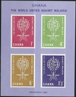 Ghana, #131a 1962 H.S. Nueva NH "El mundo unido contra la malaria"