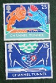 Gran Bretaña #1558 - 1559 1994 Serie completa "Apertura del Túnel del Canal de la Mancha"