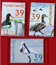 Holanda #1145a - 1145c  2003 Nuevas NH "Ostrero euroasiático, espátula euroasiática y pato Eider"