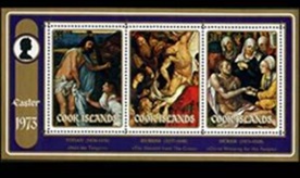 Islas Cook #348a 1973 H.S. Nueva NH "Pascua - Obras de Tiziano, Rubens y Durero"