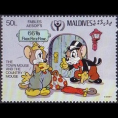 Maldivas #1467 1990 Nueva NH "Disney - Fabula de Esopo"-Fable