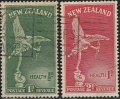 Nueva Zelandia #B30-B31 1947 Serie completa "Cupido"