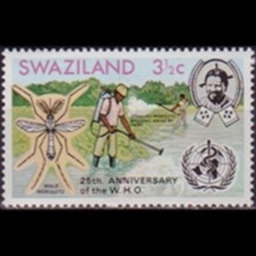 SUAZILANDIA #197 1973 Nueva NH "Mosquito de la malaria - 25 años de la OMS"