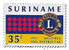 SURINAM #596 Nuevas NH "25 Años del Club de Leones"