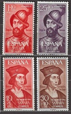 Sahara Español #B67 - B70 1961 Serie completa Nuevas (Hinged) Conquistadores, Alonso Luis Fernández de Lugo y Diego García de Herrera"
