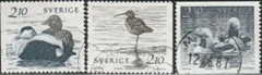 Suecia #1582 - 1584  1986  Serie completa "Eider, zarapito trinador y colimbo - Aves acuáticas"
