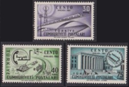 Turquía #1509 - 1511 1961 Serie completa Nueva NH "CENTO Transporte y comunicaciones"