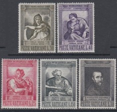 Vaticano #387-391 1964 Serie completa Nueva NH "Diseños de Miguel Ángel en la Capilla Sixtina"