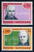 Vaticano #526 - 527 1972 Serie completa Nueva NH "El fundador de Caritas, Luigi Orione, y el compositor musical Perosi"