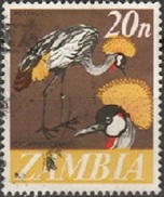 Zambia #46 1968 "Grullas coronadas"