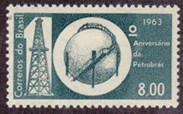 Brasil #967 1963 Nueva NH "!0 Años de Petrobras"