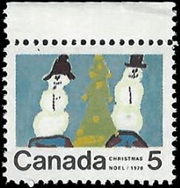 Canada #523  1970 Nueva NH "Navidad - Hombre de nieve"