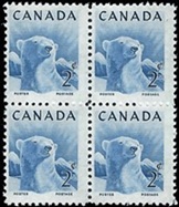 Canadá #322 1953 Cuadro Nuevas NH "Oso polar"