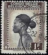 Congo Belga #196  1942 "Mujer nativa"