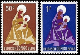 Congo Belga #318 - 319  1959 Nuevas NH "Navidad"