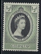 Gibraltar #131 1953  Nueva NH "Coronación de Isabel II"