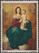 Gran Bretaña #523 1967 Nueva NH "Virgen con el Niño, por Murillo"
