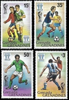 Granada Granadines #298 - 301 1978 Serie completa Nueva NH "Copa Mundial de Futbol Argentina 78"