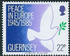Guernsey #313 1985 Nueva NH "Paloma - Paz en Europa"