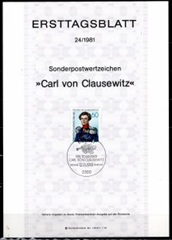 Alemania #1364 1981 Hoja de primer día "Karl von Clausewitz. General prusiano"