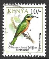 Kenia # 604 1993 "Abejaruco de pecho canela"