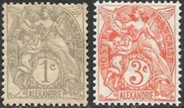 Oficinas francesas en Egipto, Alejandría #16 y #18 1902 "Alegoría de la Libertad"