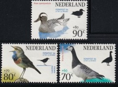 Holanda #B677 - B679  1994 Serie completa Nuevas NH "Ganso cariblanco, pechiazul y cerceta carretona"