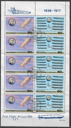 Corea del Norte #2661 - 2662 1987 Serie completa en Miniplego "Ferdinand  Von Zeppelin y diagramas de dirigibles"