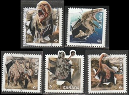 Canadá #2824 - 2828  2015  Serie completa "Dinosaurios"