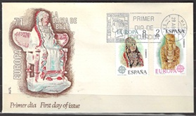 España #1804 - 1805  1974  Serie completa FDC "Europa - Dama de Baza y Dama oferente"