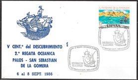 España #2107  1978 Sobre conmemorativo V centenario del descubrimiento de America "Mapa de Gran Canaria"