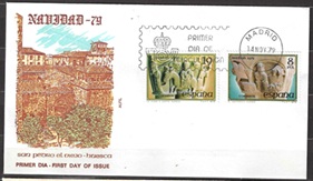 España #2177 - 2178  1979 F.D.C. "Navidad - Capiteles en la Iglesia de san Pedro en Elder, Huesca"