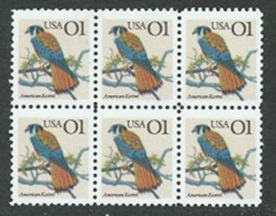 Estados Unidos #2476 1995 Bloque de 6 Nuevas NH "Cernícalo americano"