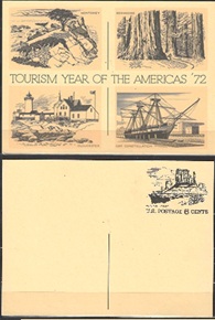 Estados Unidos #UXC61 1972 Entero postal Nuevo "Valle del monumento"