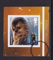 Gran Bretaña #3664d 2017 Autoadhesiva «Personajes de Star Wars Chewbacca»