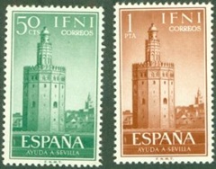 Ifni #109 - 110 1963 Serie completa Nuevas NH "Torre Dorada de Sevilla"