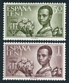 Ifni #114 - 115 1963 Serie completa Nueva NH "Ayuda a los damnificados por las inundaciones de Barcelona.
