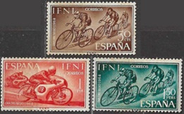 Ifni #122 - 124  1964  Serie completa Nueva NH "Carreras de ciclismo y motociclismo"