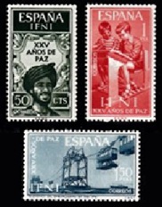 Ifni #125 - 127 1965 Serie completa Nueva NH "25 años de Paz"