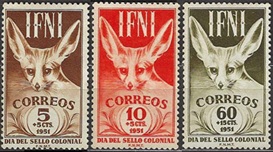 Ifni #B4 - B6 1951 Serie completa Nuevas SG "Zorro fénec"