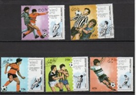 LAOS #902 - 906 1989 "Copa Mundial de Fútbol Italia 90"