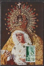 España #1247  1964 Maxicard "Coronación Canónica de la Virgen de la Macarena"