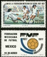 MÉXICO C534 - C535 1977 Serie completa Nueva NH "50 Aniversario Federación de Fútbol Mexicana"
