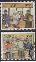 Noruega #833 - 834 1984 "Servicios postales"
