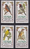 Venda, Sudáfrica #116-119 1985 Serie completa Nuevas NH "Pájaros cantores"