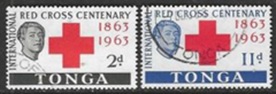 Tonga #134 - 135  1963  Serie completa "100 Años de la Cruz Roja"