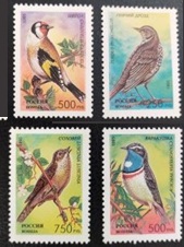 Rusia #441 - 444 1995 Nuevas NH "Aves cantoras"